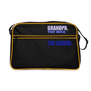 Opa Mann Mythos Legende Shirt Grandpa Geschenk - Retro Tasche - Schwarz/Gold - Vorne
