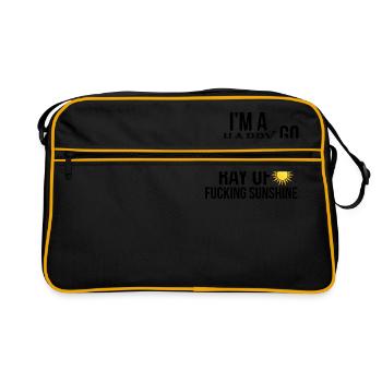Lucky ray of fucking sunshine - Retro Tasche - Schwarz/Gold - Vorne