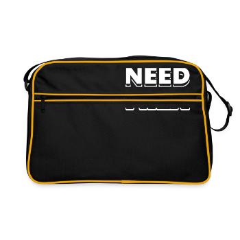 Funny Partner Partnerlook Shirt Need Milk - Retro Tasche - Schwarz/Gold - Vorne