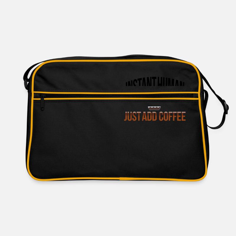 Instant human add coffee - Retro Tasche - Schwarz/Gold
