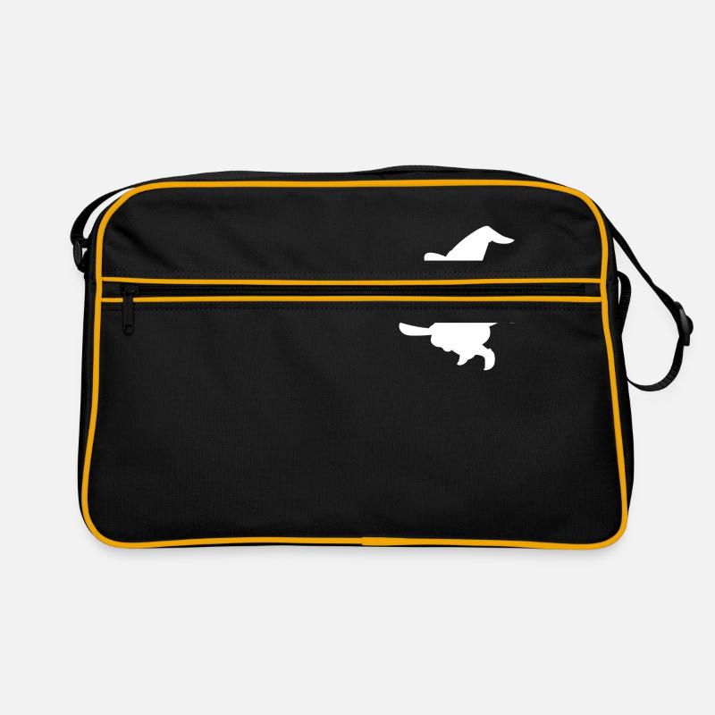 Sorcière, balai, sorcière - Sac Retro - noir/or