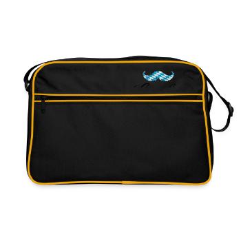 lausbua mit bayrischen bart - Retro Tasche - Schwarz/Gold - Vorne
