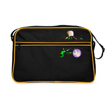 Schere Stein Papier Echse Spock - Retro Tasche - Schwarz/Gold - Vorne