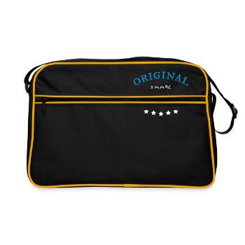 Original 100% Elvis, Geschenk, Namen - Retro Tasche - Schwarz/Gold - Vorne