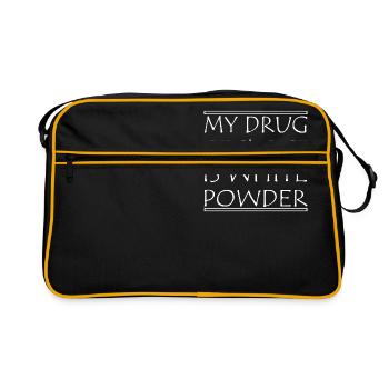 My drug of choice drug powder snow fresh snow ski - Retro Bag - black/gold - Front