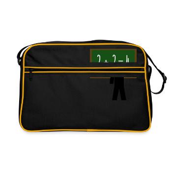 Lehrer Mathe Zahlen Tafel Schule - Retro Tasche - Schwarz/Gold - Vorne