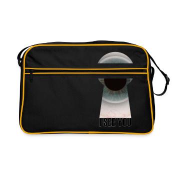 Eye keyhole, I see you - Retro Bag - black/gold - Front