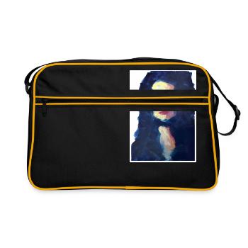 Original Art Print "Michelle" - Retro Bag - black/gold - Front