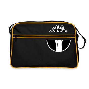 Greif nach den Sternen - Retro Tasche - Schwarz/Gold - Vorne