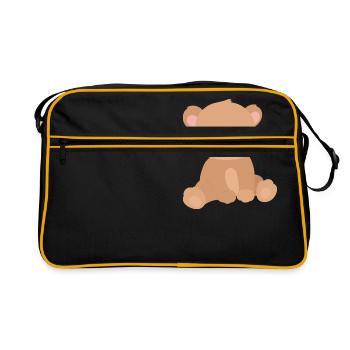Teddybär - Retro Tasche - Schwarz/Gold - Vorne