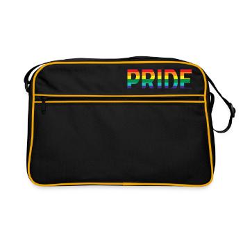 Pride Amsterdam en couleur arc-en-ciel et noir - Sac Retro - noir/or - Devant