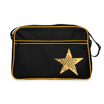 Star with holes (gold) - Retro Bag - black/gold - Front