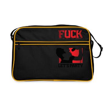 Fuck War. Laissez-nous faire la fête! - Sac Retro - noir/or - Devant