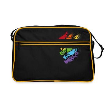 Hands hold rainbow 2 - Retro Bag - black/gold - Front