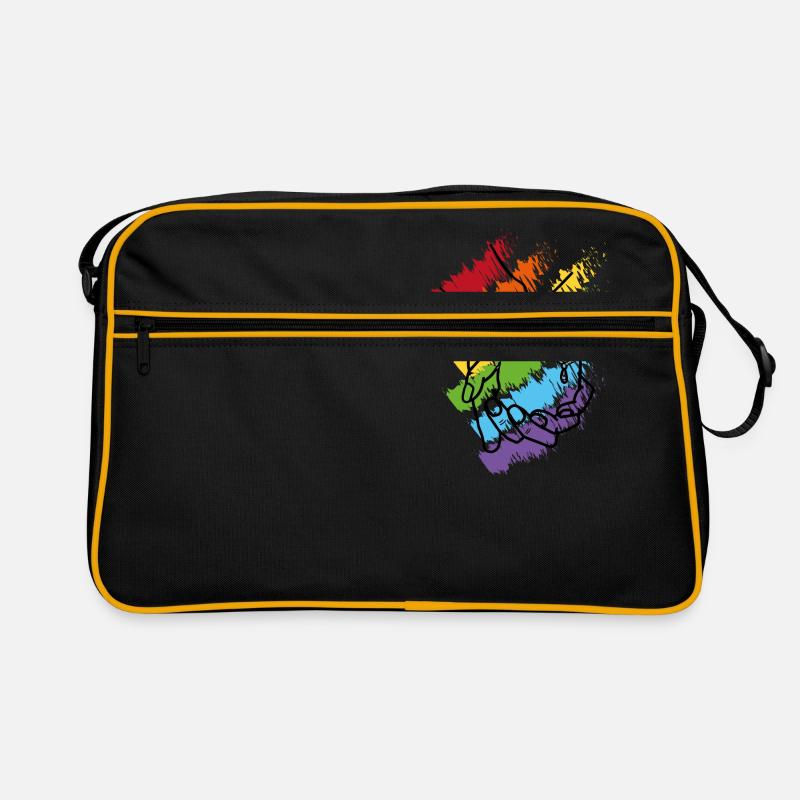 Haendchen halten Regenbogen 2 Retro Tasche