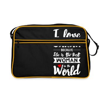 J'aime Sarah - Meilleure femme - Sac Retro - noir/or - Devant
