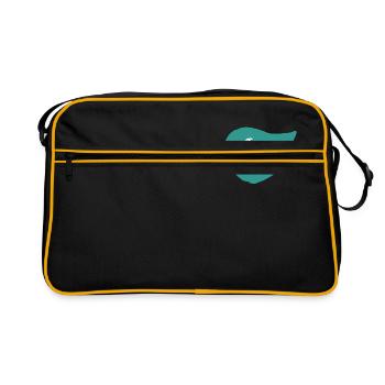 Veganer Vegetarier Tierschutz Geschenkidee - Retro Tasche - Schwarz/Gold - Vorne