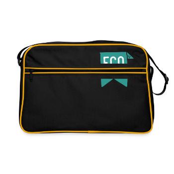 Veganer Vegetarier Tierschutz Geschenkidee - Retro Tasche - Schwarz/Gold - Vorne