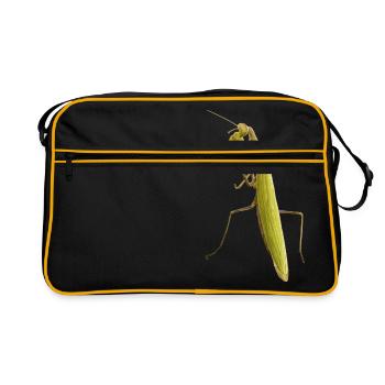 A praying mantis in wait - Retro Bag - black/gold - Front