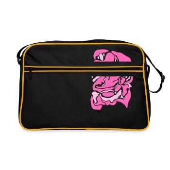 Abstract Pink Cat - Retro Bag - black/gold - Front