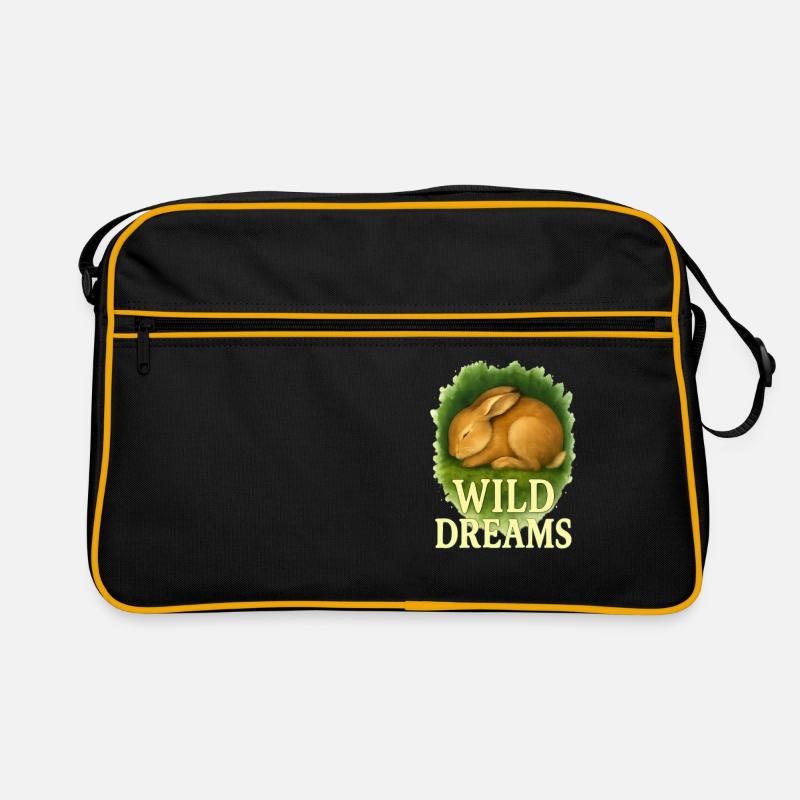 Wild Dreams – Sleeping Rabbit Watercolor Motif Retro Bag
