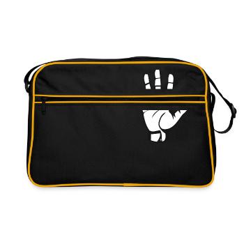 Hand - Retro Tasche - Schwarz/Gold - Vorne