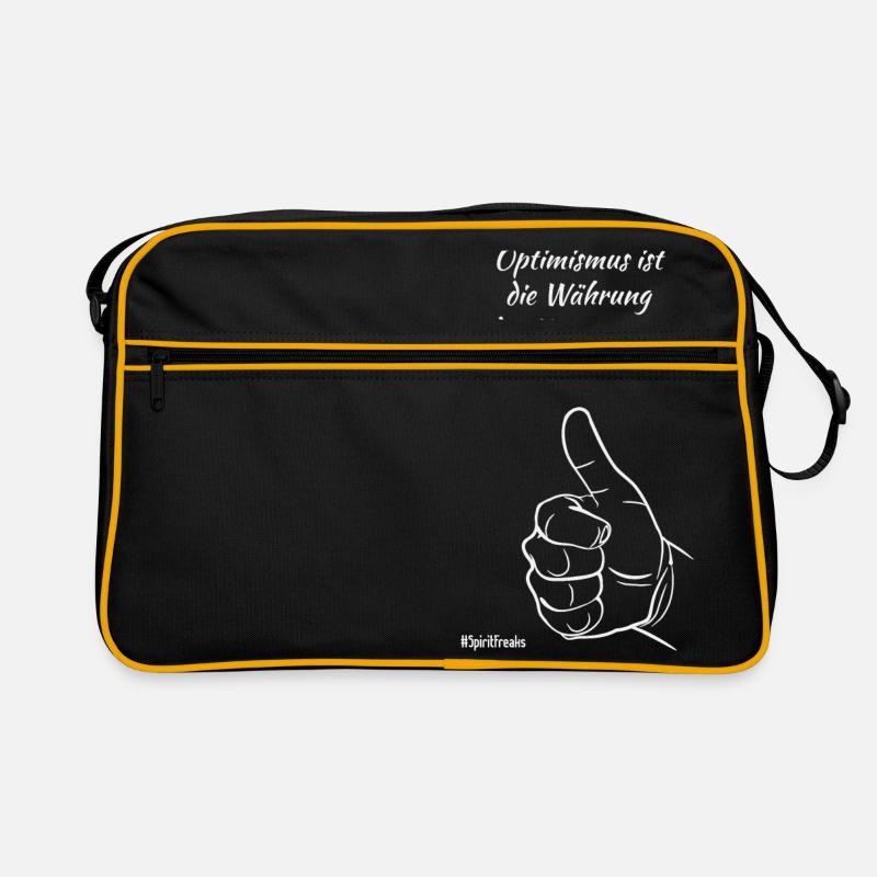 Optimismus - hell - Retro Tasche - Schwarz/Gold
