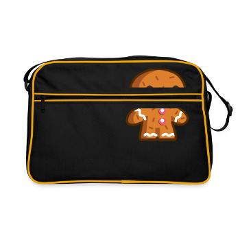 Pfefferkuchenmann - Retro Tasche - Schwarz/Gold - Vorne