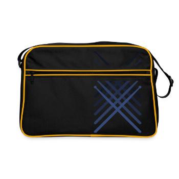 Drum Sticks Silhouette - Retro Tasche - Schwarz/Gold - Vorne