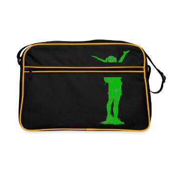 FINALLY FREE - HELLO WORLD - ADVENTURE - WALKING - Retro Bag - black/gold - Front