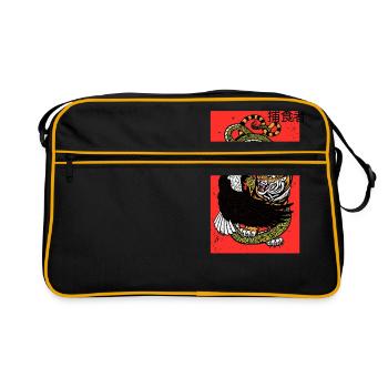 Tiger Snake Eagle - Retro Tasche - Schwarz/Gold - Vorne