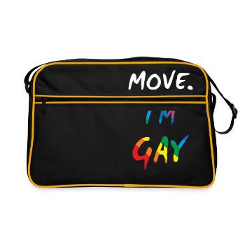 Move, I'm Gay - Gay Pride - Retro Tasche - Schwarz/Gold - Vorne