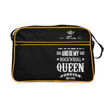 KEEP CALM AND BE MY ROCK'N'ROLL QUEEN - Retro Bag - black/gold - Front