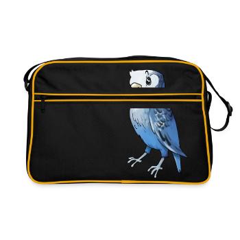 wellensittich budgie budgerigar birds voegel - Sac Retro - noir/or - Devant