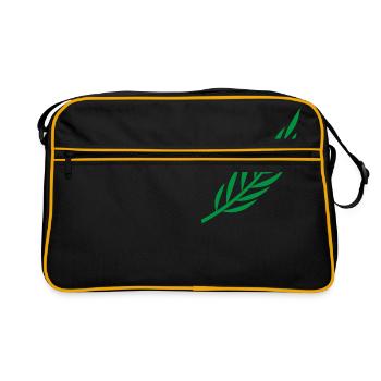 Lorbeer Zweig - Retro Tasche - Schwarz/Gold - Vorne