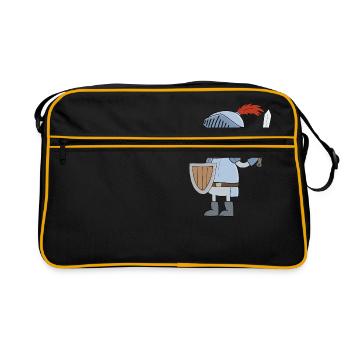 Kleiner Ritter - Retro Tasche - Schwarz/Gold - Vorne