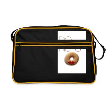 Donuts Lippen - Retro Tasche - Schwarz/Gold - Vorne