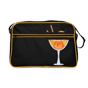 Ice cream ice cream ice cream ice cream ball ice cream sundae - Retro Bag - black/gold - Front