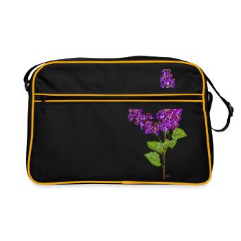 Lila Flieder - Retro Tasche - Schwarz/Gold - Vorne
