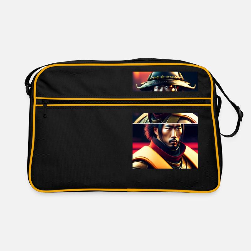 Futuristische Samurai - Retro Tasche - Schwarz/Gold