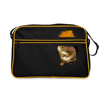 squirrel - Retro Tasche - Schwarz/Gold - Vorne