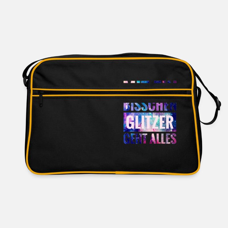 Mit ein Bisschen Glitzer geht alles Retro Tasche