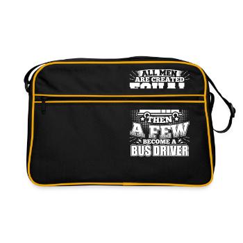 Funny Busdriver Shirt All Men Equal - Retro Tasche - Schwarz/Gold - Vorne