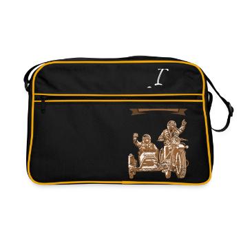 J'adore cadeau moto sidecar J'adore - Sac Retro - noir/or - Devant