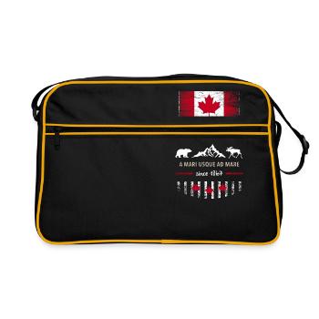 Canada Kanada Amerika maple leaf Flagge Fahne - Retro Tasche - Schwarz/Gold - Vorne