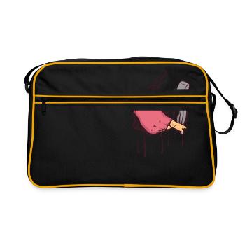 main sur guidon roadbike dessin de peinture humide - Sac Retro - noir/or - Devant