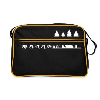 EVOLUTION OF CAMPING - Retro Tasche - Schwarz/Gold - Vorne