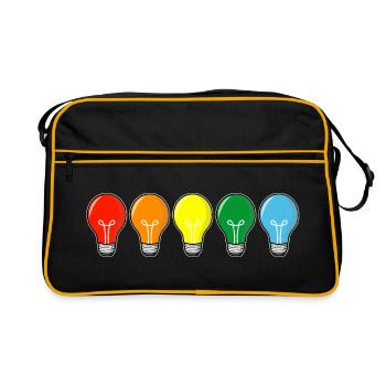 colored light bulbs - Retro Bag - black/gold - Front