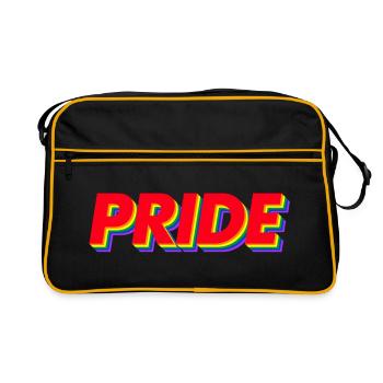 Couleurs arc-en-ciel Pride 3D - Sac Retro - noir/or - Devant