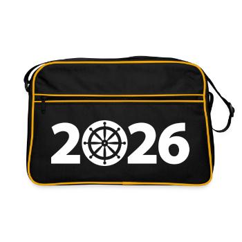 Marin 2026, Nautisme 2026, Capitaine 2026 - Sac Retro - noir/or - Devant